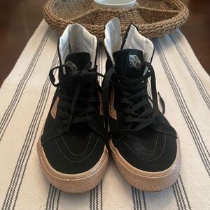 Black and Gold Glitter Vans Girl Size 3